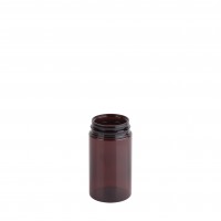 Βάζο πλαστικό pet καραμελέ Pill Jar 50ml με ΛΕΥΚΟ πώμα ασφαλείας
